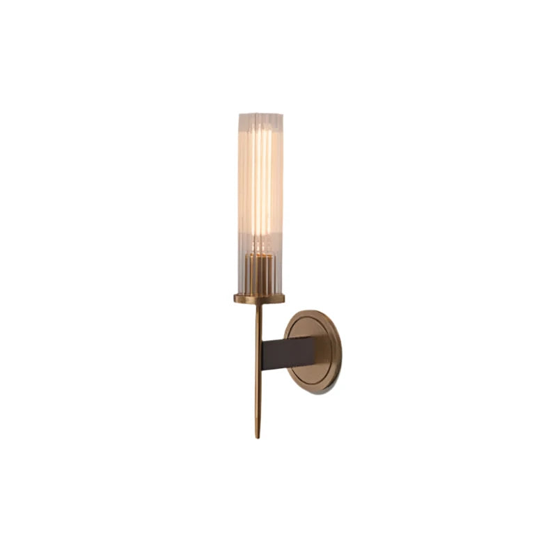 Bronzia – Ribbet glas og varm kobberfinish moderne væglampe