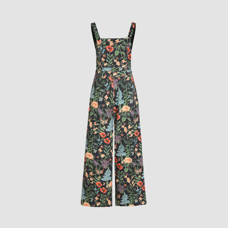Maja - Blomstret Jumpsuit med brede ben