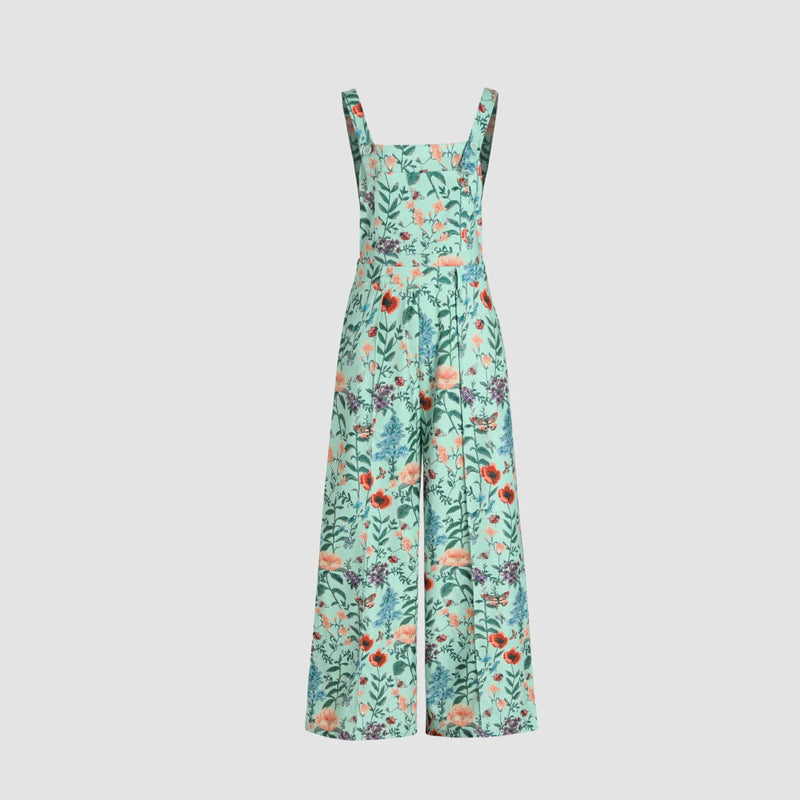 Maja - Blomstret Jumpsuit med brede ben