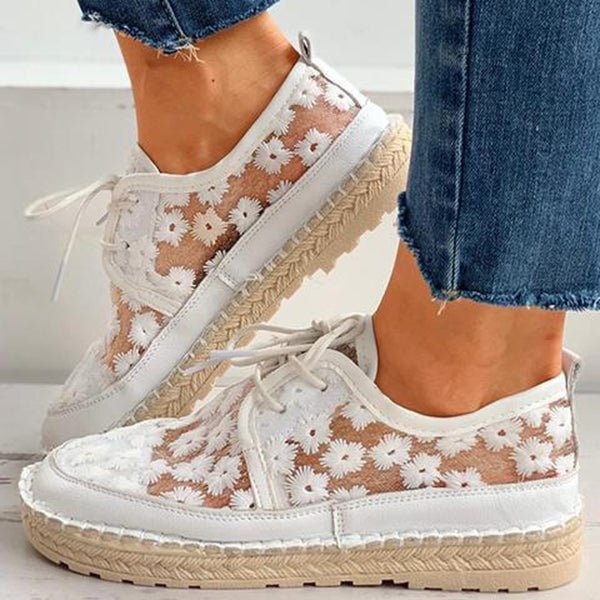 Jasmin - Casual blomstrede snøresko