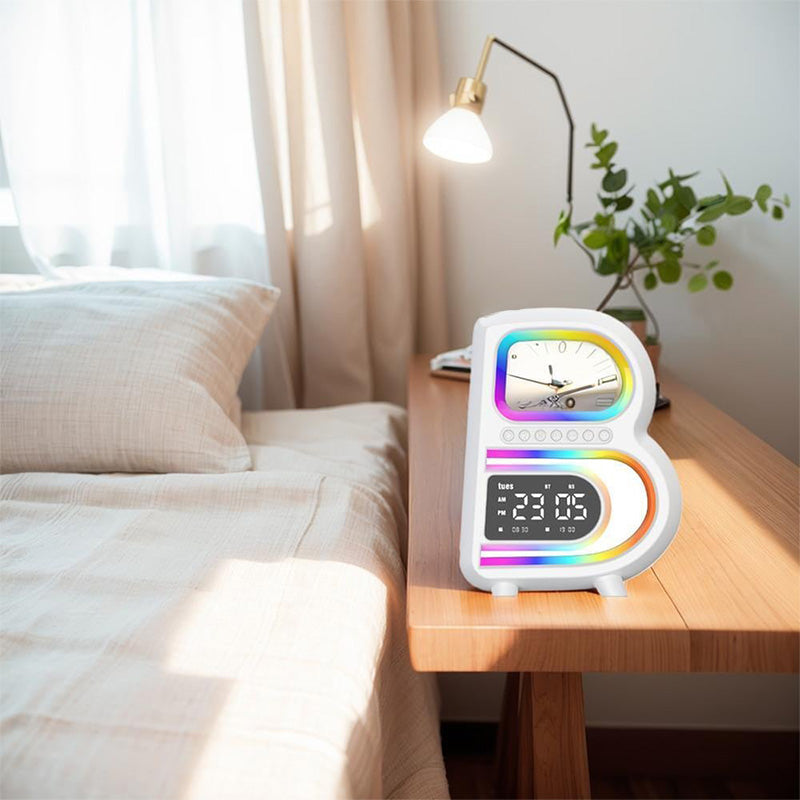 BeatGlow - Smart vækkeur med RGB lys og trådløs højttaler