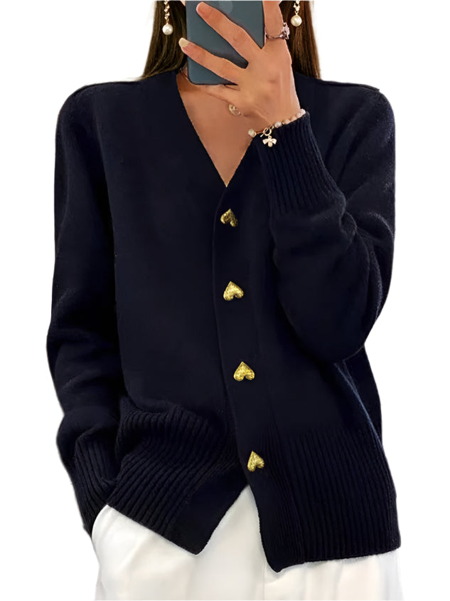 Carly - Cardigan med hjerteknapper
