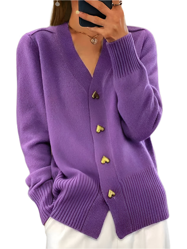 Carly - Cardigan med hjerteknapper