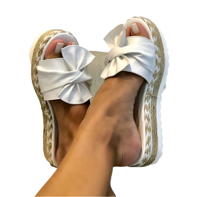 Samantha - Casual Sløjfesandaler med kile